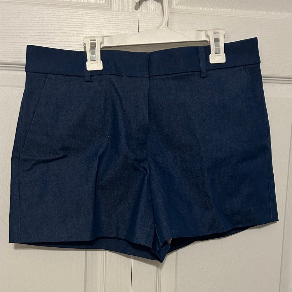 Elegant Navy High Waist Women's Shorts